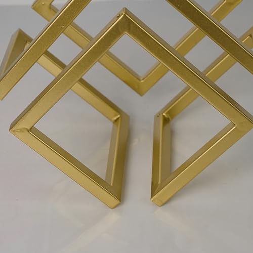 DreamsEden Geometric Cube Sculpture Gold Block Modern Statues Metal Art Decorative Desktop Ornaments