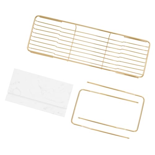 Expandable Bathtub Tray Caddy for Luxury Bath, Extra Wide Acrylic Tub Tray with Natural Marble Board, Waterproof Bath Tub Shelf for Phone, Wine, Book, Tablet Stand - Ideal Home Spa (Gold, White) - color: Gold, White