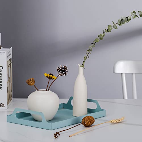 Ceramic Vase Set of 3, Minimalist Flower Vase for Rustic, Modern Farmhouse, Living Room, Shelf, Table, Bookshelf, Mantel and Entryway Decor - Beige