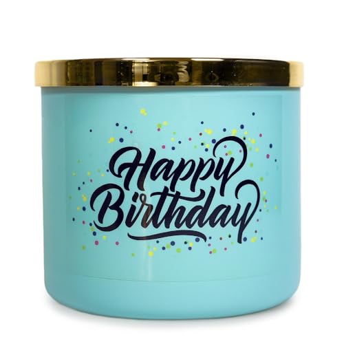 Colonial Candle Happy Birthday Candle, 14.5 oz Vanilla Sugar & Buttercream Sweet Scented, Birthday Gifts for Women, Men, Mom, Dad, Sister, Teacher, Friends, Made in The USA - color: Happy Birthday