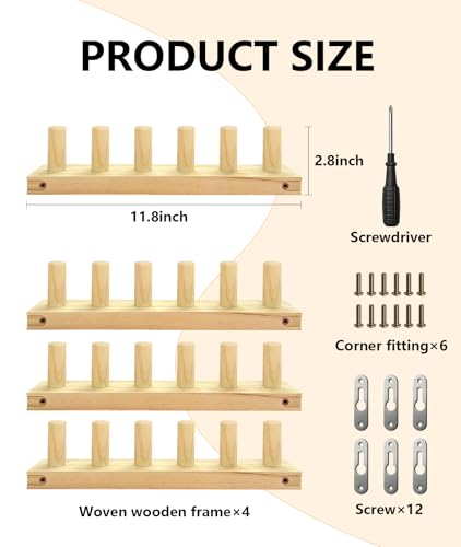 Irosiy 50" Loom for Chunky Blanket, Wooden Hand Knitting Loom for Chunky Yarn, Adjustable Size, No Needles Required with Assembly Tools