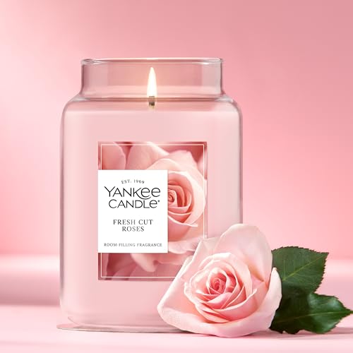 Yankee Candle Fresh Cut Roses Scented Candle, 22oz Large Jar with up to 150 Hour Burn Time, Giftable - color: Fresh Cut Roses, size: Large Jar