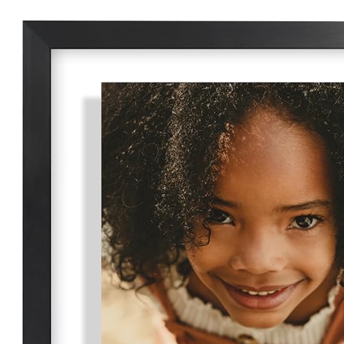 Americanflat 5x7 Floating Picture Frame 2-Pack - Metal - Black | Photo floats between two shatter-resistant glass panels, also fits a 4x6 photo with a floating border