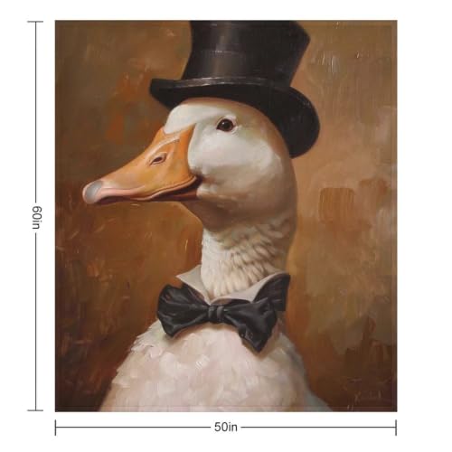 Gentleman Duck 02 Flannel Blankets Fleece Soft Throw Lightweight Plush Gifts for Couch, Bed, Cozy Sofa Plush, Chair, Lovers 50x60in(125x150cm) - color: Style-28, size: 50x60in(125x150cm)