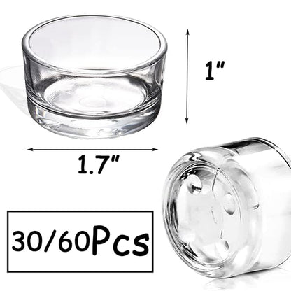 GOLDEAL 30 PCS Small Clear Glass Tealight Candle Holders,Tealight Holders Bulk Use for Weddings Parties Dinner,for 1.5" Tealight. as Well as Candle Mould… - color: Clear