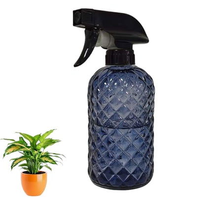 YYTSGG Glass Plant Mister Bottle, 13.5oz, Grayish Blue | Refillable Water Spray Bottle with Adjustable Mist Nozzle for Indoor Flowers, Outdoor Gardening, Cleaning, Hair and Pets Care - color: Grayish Blue