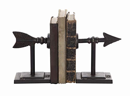 Creative Co-Op Bronze Arrow Shaped Cast Iron Bookends (Set of 2 Pieces) - color: Bronze