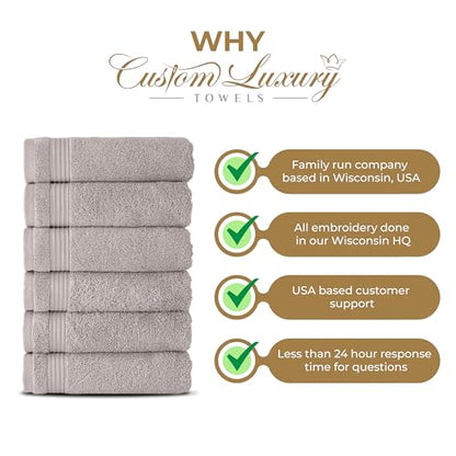 Personalized Washcloths | Set of 2 | Choose from 12 Fonts | Genuine Turkish Cotton | Oeko-Tex Certified | Personalized Towels | Bathroom Towels - color: Beige - Washcloths