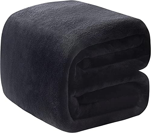 Polar Fleece Blanket Twin Size Lightweight Throw for The Bed Extra Soft Brush Fabric Super Warm Sofa Blanket 66" x 90"(Black Twin) - color: Charcoal Grey, size: Twin (90-Inch-by-66-Inch)