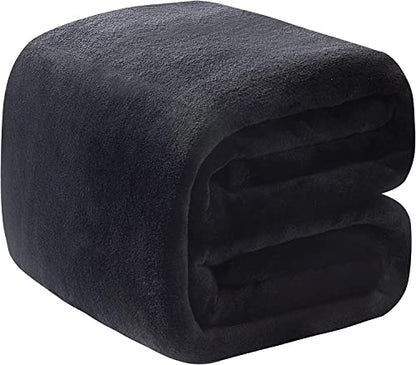 Polar Fleece Blanket Twin Size Lightweight Throw for The Bed Extra Soft Brush Fabric Super Warm Sofa Blanket 66" x 90"(Black Twin) - color: Charcoal Grey, size: Twin (90-Inch-by-66-Inch)