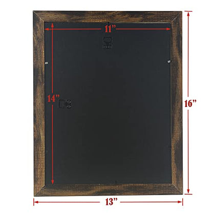 brown 11x14 Picture Frame set of 3,Display 11x14 without Mat or 8x10 with Mat，Wall Gallery Photo Frames - color: Brown, size: 11x14 inches 3P