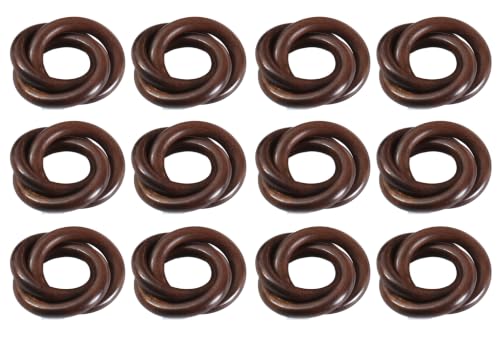 ALPHA Living HOME Wooden Napkin Rings Set of 12 - Natural Wood Napkin Holders for Table Decor, Rustic Wedding Decor, Farmhouse Dining Accessories, Handmade Round Napkin Rings (Brown) - color: Natural Tan, size: 12- Pack