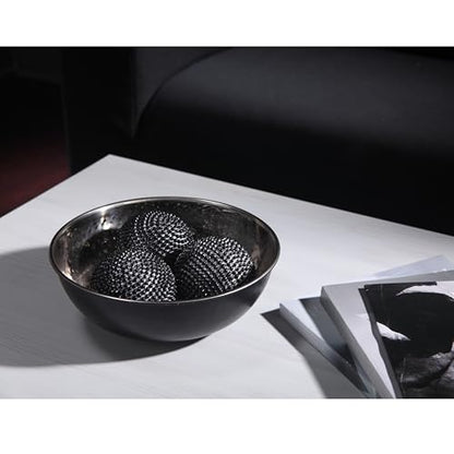 Hosley Metal Decorative Bowl Nickle & Black Finish, 10.25" Diameter – Perfect for Potpourri, LED Candles, Weddings, Centerpieces, Events & Home Décor - size: 10.25" Diameter x 1 count