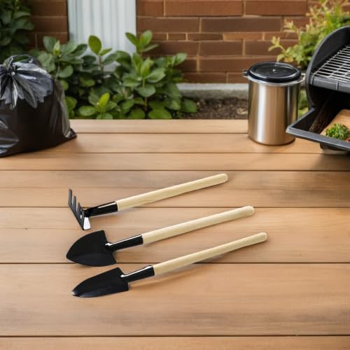 Yardwe 9pcs Small Gardening Tools Set with Ergonomic Handle and Precision Size, Wooden and Iron Indoor Garden Tool Kit for Houseplants and Home Balconies