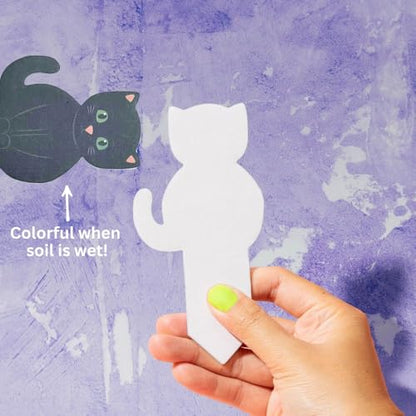 Paper-Based Soil Moisture Meter for Houseplants – Know When to Water, Prevent Overwatering – 5 Pack (PlantDoc Kitty) - style: Kitty PlantDoc - 5 Pack