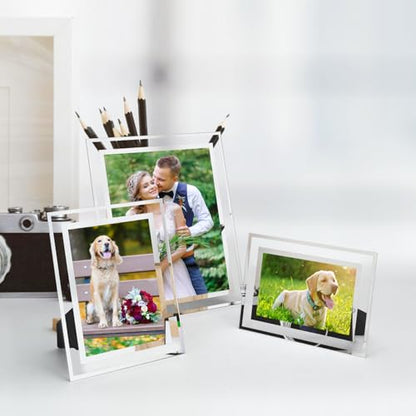 Hoikwo 10 Pack Glass Picture Frame with Two 8x10, Four 5x7, Four 4x6, Multi Sizes Silver Photo Frames, Only for Tabletop Display Vertically or Horizontally - size: Mix Sizes-10 Frames