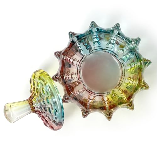 Colorful Crystal Glass Candy Snack Barrel Storage Jar Embossed Luxury Cookie Buffet Canister With Lids Jewelry Box Jar Biscuit Containers - color: Beads