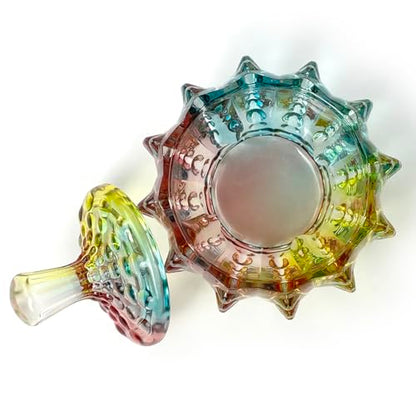 Colorful Crystal Glass Candy Snack Barrel Storage Jar Embossed Luxury Cookie Buffet Canister With Lids Jewelry Box Jar Biscuit Containers - color: Beads