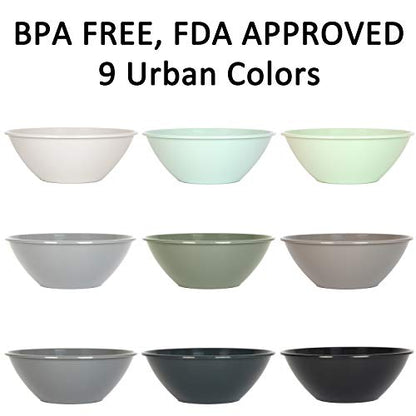 Youngever 10 inch 100 Ounce Plastic Mixing and Serving Bowls, Popcorn Bowls, Salad Bowls, Chip and Dip Serving Bowls, Set of 9 (Urban) - color: Urban