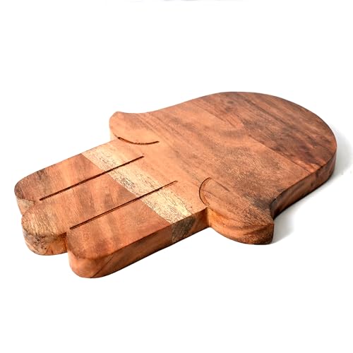 Sophia Art 100% Acacia Wooden Chopping Board, Butcher Block for Vegetables, Cafe and Restaurant, Serving Board,Charcuterie Board Cutting Board, Brown (Hasma Hand Board, 10"L x 13"W) - color: Hasma Hand Board, 10"L x 13"W