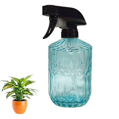YYTSGG Glass Plant Mister Bottle, 15oz, Blue | Refillable Water Spray Bottle with Adjustable Mist Nozzle for Indoor Flowers, Outdoor Gardening, Cleaning, Hair and Pets Care - color: Blue