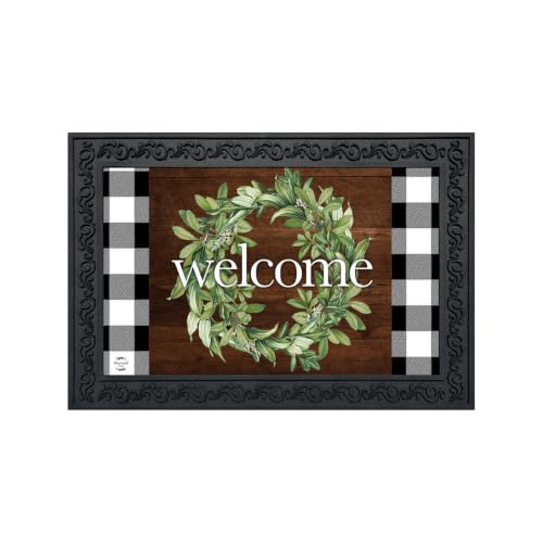 Briarwood Lane Doormat 30x18 Indoor Outdoor Farmhouse Wreath Spring for Spring Doormat - color: Farmhouse Wreath