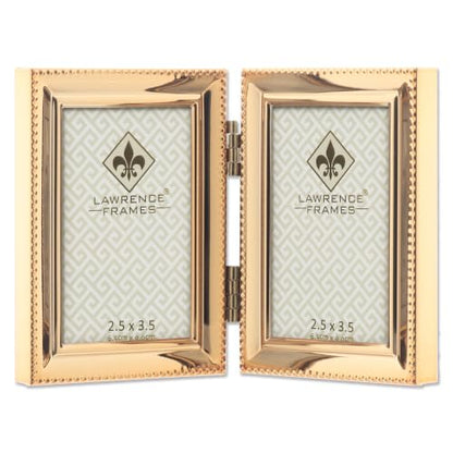 Lawrence Frames Bead Border Design, 2.5x3.5 Double, Gold - color: Gold, size: 2.5x3.5 Double