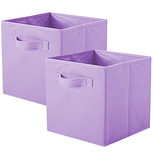 ShellKingdom Storage Bins, Foldable Fabric Storage Cubes And Cloth Storage | Storage Organizer For Closet And Toys, 10.5x10.5x11 INCH, 2 Pack (Lavender) - color: Lavender, size: 2