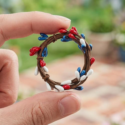 10 Pack Patriotic Napkin Rings for 4th of July Table Decorations, Red White and Blue Napkin Holder Set for Independence Day, USA Flag Theme Table Settings and Memorial Day Decor