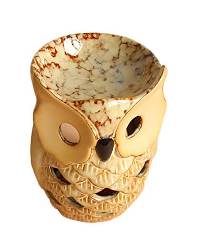 4.7 Inch Ceramic Owl Oil Warmer Aromatherapy Burner/Tea Light Candle Holder Oil Burner/Essential Oil Warmer Candle Holder/Wax Warmer Ideal Gifts for Women, Mom or Birthdays