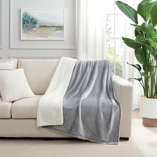 Arkwright Sherpa Fleece Throw Blanket - Plush Fluffy Warm Reversible Soft Sherpa Throw Blanket for Home, Couch, Sofa, Bed, Camping and Travel, 50x60 in, Grey - color: Alloy Grey, size: Throw (50x60) Pack of 1