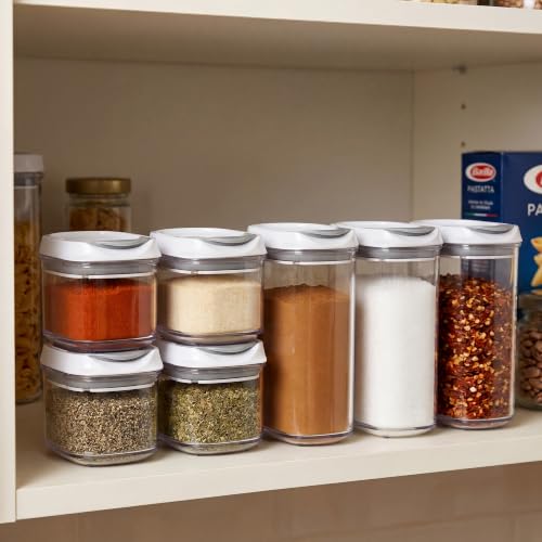 Felli Shake N Stor Baking Canister with Shaker Lid + Pour Spout + Leveler ALL IN ONE Storage Container Pantry Kitchen Organizer Spice Jars Parmesan Powder Dispenser Bottles (0.13qt, 6PC Set) - color: 0.13qt, 6PC Set