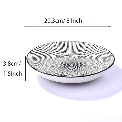 8" Ceramic Dinner Plate - Porcelain Dinnerware - Kitchen & Dining Tableware - Set of 4 (TK) - color: TK