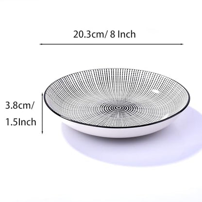 8" Ceramic Dinner Plate - Porcelain Dinnerware - Kitchen & Dining Tableware - Set of 4 (TK) - color: TK