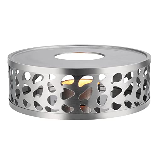 Teapot Warmer, Brushed Stainless Steel Tea Warmer with Tealight Holder, Silver - size: 5.9 in-Silver