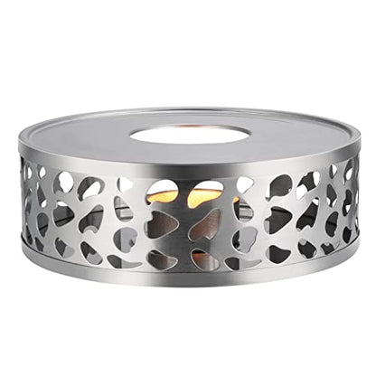 Teapot Warmer, Brushed Stainless Steel Tea Warmer with Tealight Holder, Silver - size: 5.9 in-Silver