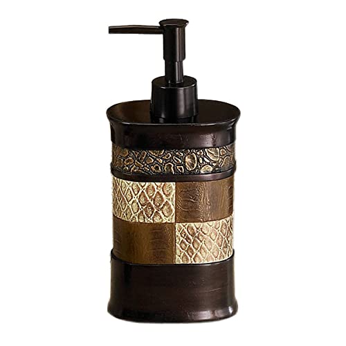 Zahari Home Zambia Stylish Soap Dispenser Modern Classic Luxury Decor Animal Print Western Design Lotion Pump - color: Brown
