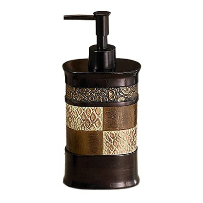 Zahari Home Zambia Stylish Soap Dispenser Modern Classic Luxury Decor Animal Print Western Design Lotion Pump - color: Brown