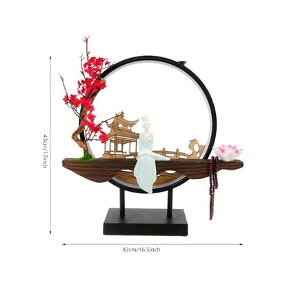 Backflow Incense Holder with LED Light, Countertop Incense Burner Holder Chinese Retro Ceramic Backflow Incense Burner for Relaxing or Home Decor (Style 4) - size: Style 4