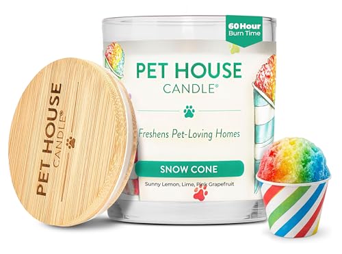 Pet House Candles, Plant-Based, Clean Burning, Long Lasting Pet Odor Candle for Home - Snow Cone - color: Snow Cone, size: Pack of 1