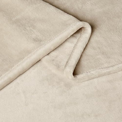 Amazon Basics Soft Fleece Throw Blanket, Cozy Warm Blanket for Couch & Sofa, 50 x 60 Inches, Beige - color: Beige, size: 50 x 60 inches
