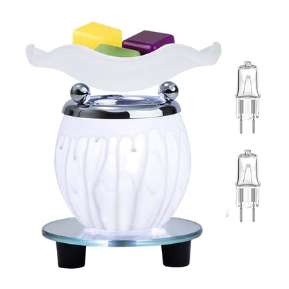 Electric Oil Melt Warmer Electric Wax Melt Warmer Wax Melter Fragrance Oil Warmer Burner(White2) - color: Lw-white2