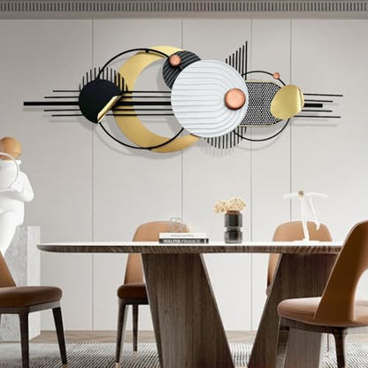 ERMOFAV 59" Large Wall Decor,3D Abstract Metal Wall Art for Living Room | 59x21in metal wall decor with layered metal texture, mounting hardware, two-way display - style: wall sculpture 2