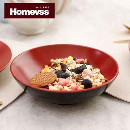 HomeVss Colors Life 12pc Dinnerware Set, Shiny Black and Matte Berry - color: Berry, size: 12pc Set