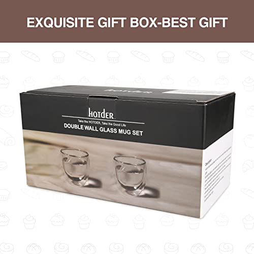 2pcs 8.5OZ/250ml Coffee Glasses Clear Insulated Coffee Mug, Glass Coffee Mug Double Wall Glass Coffee Mugs, Espresso Cup Glass Coffee Cups Double Wall Glass Tumbler For Latte Cappuccino Coffee