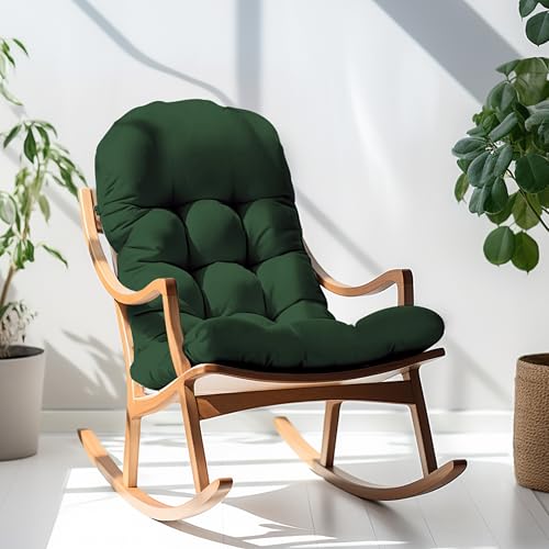 Adirondack Chair Cushion, Rocking Chair Cushion 44x19.4x4 inch, High Back Patio Cushions of Upper and Lower with Ties, Sunscreen and Fade-Resistant (Dark Green, 2) - color: Dark Green