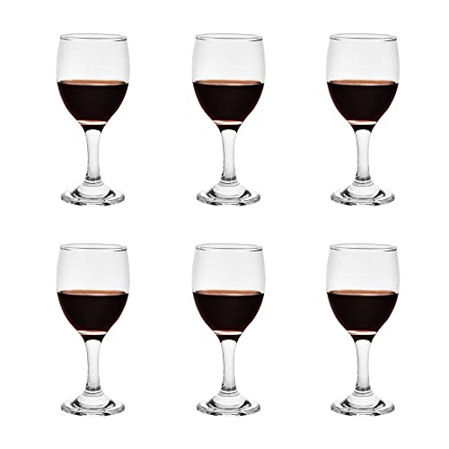 HEIGHT 5.6 Inches 120ML 4 Ounce Samll Capacity - Set of 6 Classic Red Small Wine Glasses Durable Clear White Lead-free Glass Cup For Party (Glass, 6Pcs4OZ) - color: 6Pcs4OZ