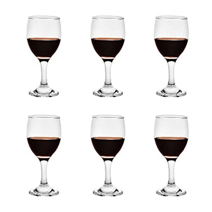 HEIGHT 5.6 Inches 120ML 4 Ounce Samll Capacity - Set of 6 Classic Red Small Wine Glasses Durable Clear White Lead-free Glass Cup For Party (Glass, 6Pcs4OZ) - color: 6Pcs4OZ