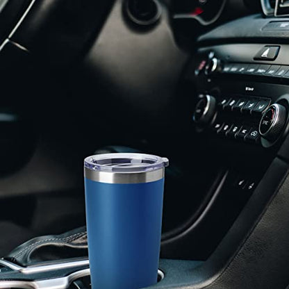 HASLE OUTFITTERS 20oz Tumblers Stainless Steel Mugs with Lid Double Wall Vacuum Insulated Coffee Cups for Cold & Hot Drinks (20oz-Dark Blue, 1 Pack) - color: Dark Blue-A, size: 1 Count (Pack of 1)
