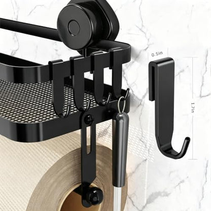 Taozun Paper Towel Holder Wall Mount Suction Cup Easy Install | 2-in-1 Shelf + Paper Towel Holder, Suction Cup No-Drill, Kitchen & Bathroom, Rustproof, Removable & Reusable - style: SP004-SC